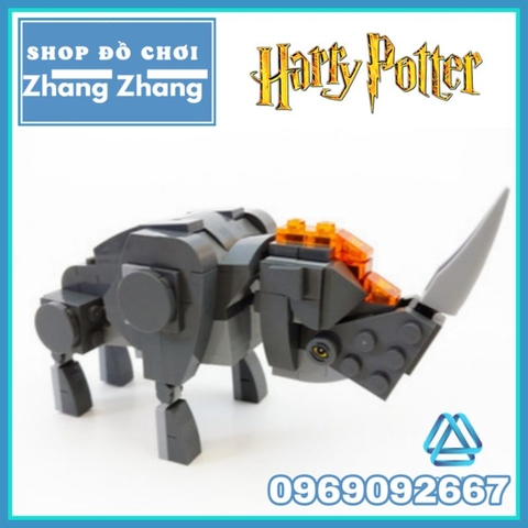 Đồ chơi xếp hình Tê giác thần Erumpent Sinh vật huyền bí trong Harry Potter mô hình Minifigures Lele L156