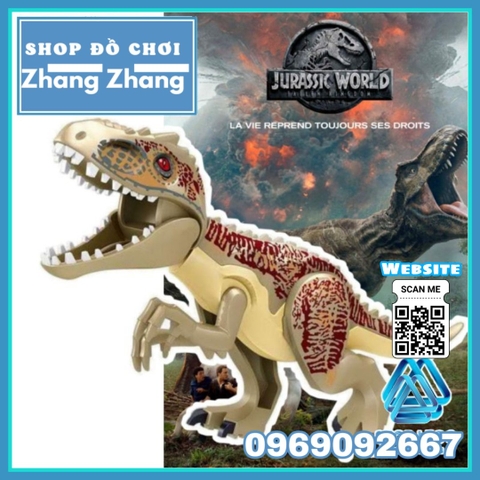 [28cm] Xếp hình Tyrannosaurus Rex Công viên khủng long bạo chúa Jurassic Park Lego Minifigures Kopf KF822