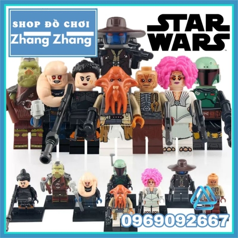Đồ chơi xếp hình Star Wars Boba Fett Bib Fortuna Fennec Shand Quarren Cad Bane Gamorrean Minifigures KM66021 66028