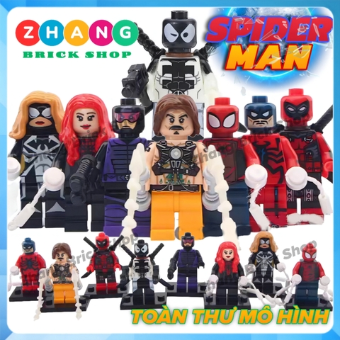 Xếp hình Whiplash - Spider-Girl - Tarantula - Paladin - Ultimate Deadpool Siêu anh hùng Lego Minifigures POGO PG8057