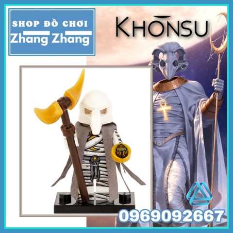 Đồ chơi xếp hình Khonsu thần cai quản mặt trăng trong Moon Knight Marvel Minifigures Xinh XH1897