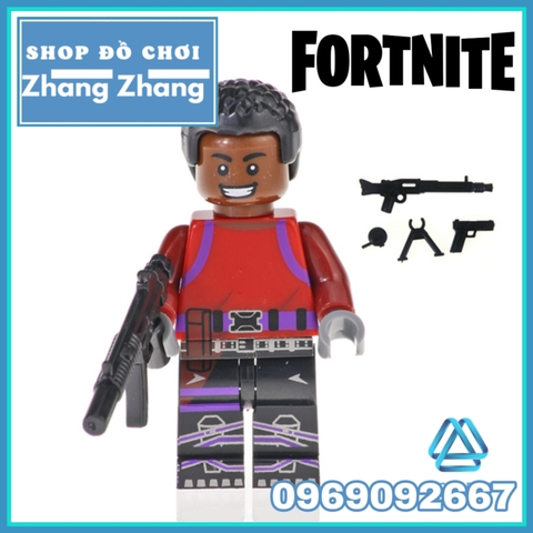 Xếp hình Fortnite Sky Fox - Vanguard - Burnout - Sledgehammer - White Suit Lego Minifigures Kopf KF6058