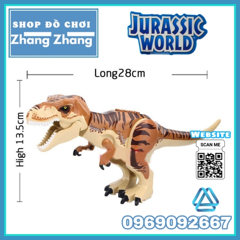 [28 cm] Xếp hình Khủng long TYRANNOSAURUS Rex Dinosaur tron Công viên kỷ Jura - Jurassic Park Lego Minifigures LeLe L031