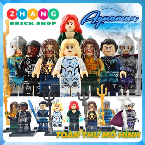 Xếp hình Aquaman Đế Vương Atlantics - Mera - Black Manta - Vulko - Atlanna - Nereus - Orm Lego Minifigures Xinh X0237