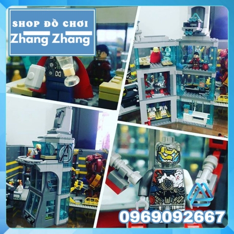 [511 hình] Xếp hình Lego Attack On Avengers Tower Lego Minifigures Decool 7114