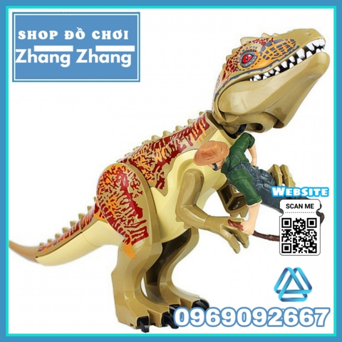 [28cm] Xếp hình khủng long Indominus Rex trong công viên kỷ Jura - Jurassic Park Lego Minifigures Lele L035