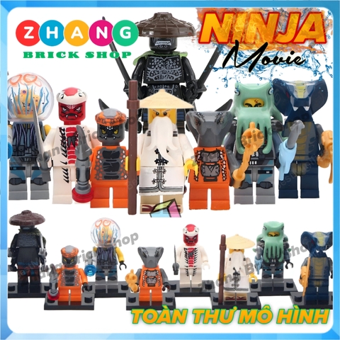 Mô hình nhân vật Ninja Movie Rắn Slirthaa Snike Chokun Snappa Wu Shark Army Jelly Four Eyes Garmadon Lele A049 056