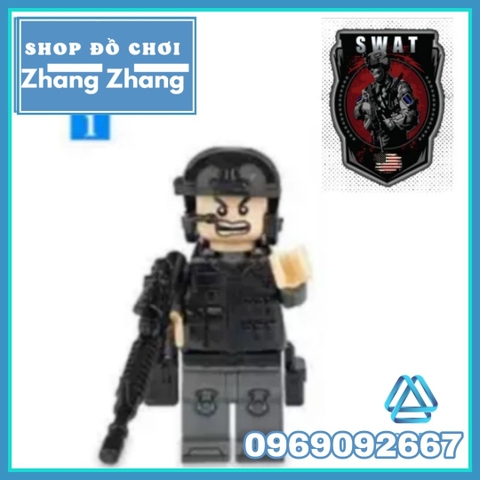 Xếp hình lực lượng đặc nhiệm phản ứng nhanh SWAT Mỹ đầy đủ phụ kiện Lego Minifigures 820024 no.820024