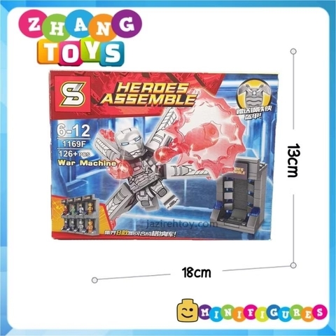 [129 hình] Xếp hình Người sắt Iron man Tủ trưng bày giáp Full Tủ + Hiệu ứng + Cánh) Lego Minifigures SY Sy1169