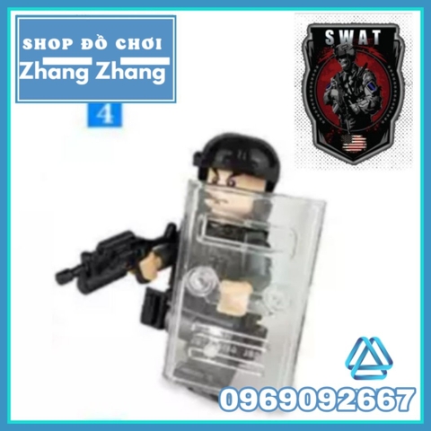 Xếp hình lực lượng đặc nhiệm phản ứng nhanh SWAT Mỹ đầy đủ phụ kiện Lego Minifigures 820024 no.820024