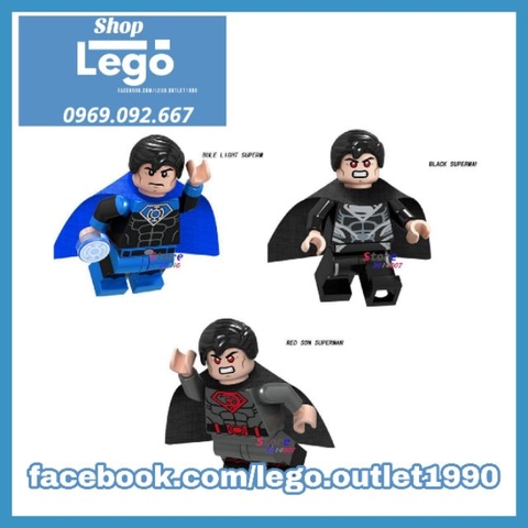 Đồ chơi Xếp hình Lantern Super man gồm General Zod - Blue Lantern - Red Son Super man Minifigures Lele D001 008