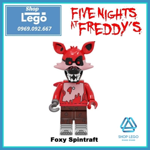 Xếp hình Bunny - Chica - Freddy - Foxy Spintraft - Balloonboy trong five nights at freddy's Lego Minifigures Kopf KF6121