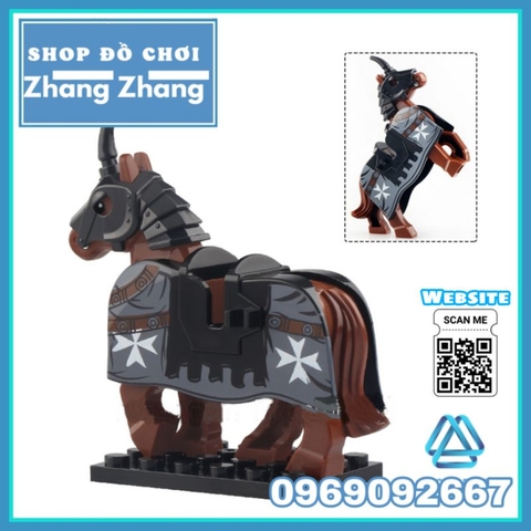 Đồ chơi xếp hình Ngựa chiến kỵ sĩ trung cổ Minifigures Xinh X0317