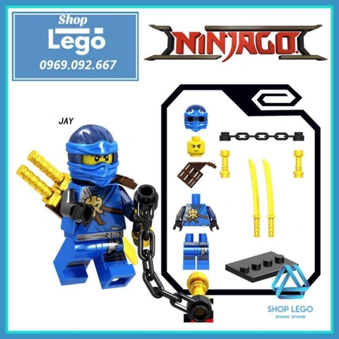Xếp hình Ninjago Nya- Echo Zane- Jay- General Kozu- Lloyd- Giant Stone Warrior Lego Minifigures PRCK GA143 148