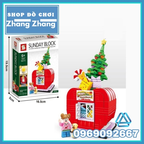 Đồ chơi xếp hình Ngôi nhà cà chua đêm giáng sinh Merry Christmas gồm 342 hình Mô hình Minifigures Shenyang SY5217