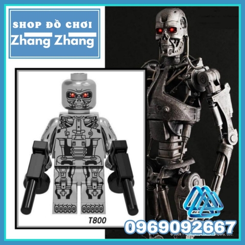 Xếp hình kẻ hủy diệt T800 Terminator mạ Crom siêu bóng ngầu Lego Minifigures Pogo PG1257