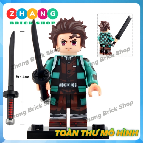 Xếp hình Kimetsu No Yaiba trong Demon Slayer gồm Tanjiro - Nezuko - Akaza - Zenitsu - Inosuke Lego Minifigures WM6116