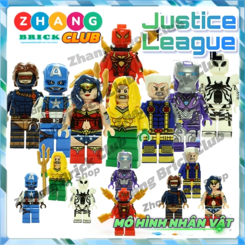 Xếp hình Iron man Wonder woman Anti Spider-Man Captain America Aquaman Marvel DC Comics Lego Minifigures POGO PG8209