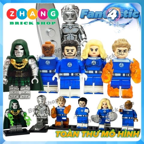 Đồ chơi xếp hình Fantastic four bộ tứ siêu đẳng Doctor Doom Human Torch Invisible Woman Silver Surfer Minifigures G0141