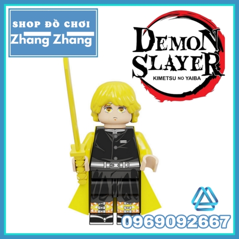 Xếp hình Agatsuma Zenitsu - Tanjiro Nezuko Kamado - Inosuke Hashibira trong Demon Slayer Lego Minifigures POGO PG8292