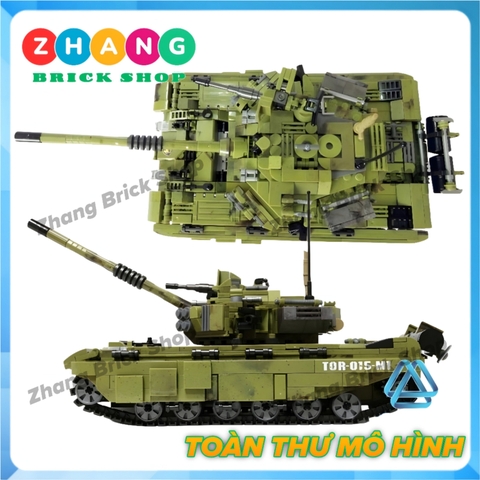 Đồ chơi xếp hình xe tăng T90 Tank Scorpio Decepticon Tank Army Tiger Minifigures Xingbao XB06015