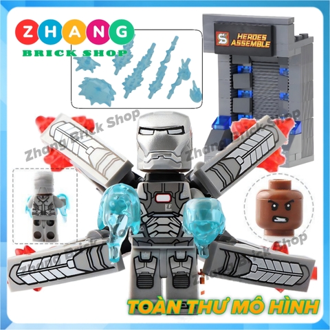 [129 hình] Xếp hình Người sắt Iron man Tủ trưng bày giáp Full Tủ + Hiệu ứng + Cánh) Lego Minifigures SY Sy1169