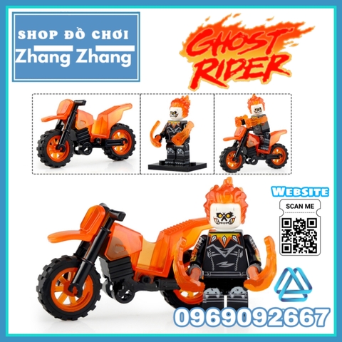 Xếp hình Ghost Rider Red Hood Danny Ketch The Caretaker Robbie Reyes Alejandra Jones Lego Minifigures Kopf KF6120