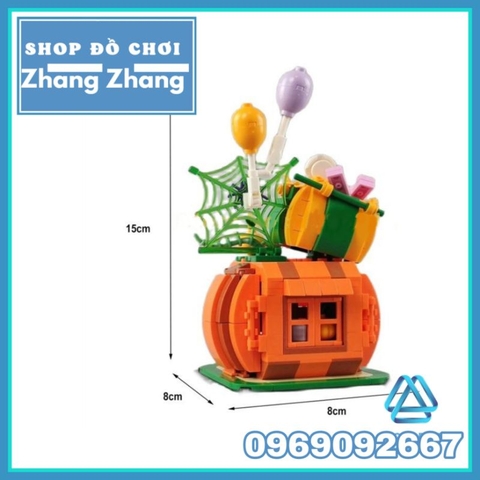 Đồ chơi Xếp hình Ngôi nhà bí đỏ Halloween 336 hình có đèn phát sáng mô hình Minifigures Shenyang SY5215