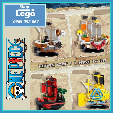 Xếp hình One Piece Tàu hải tặc Polar Tang - Nine Snake - Thousand Sunny - Going Merry Lego Minifigures PRCK 69855