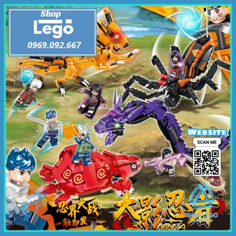 Xếp hình Naruto và các linh thú Orochimaru Sasuke và Jiraiya Kakashi Uchiha itachi Gaara Lego Minifigures PRCK 79619