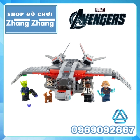 [344 hình] Xếp hình Phi thuyền Captain Marvel đột kích Skrull Lego Minifigures Lepin 07117