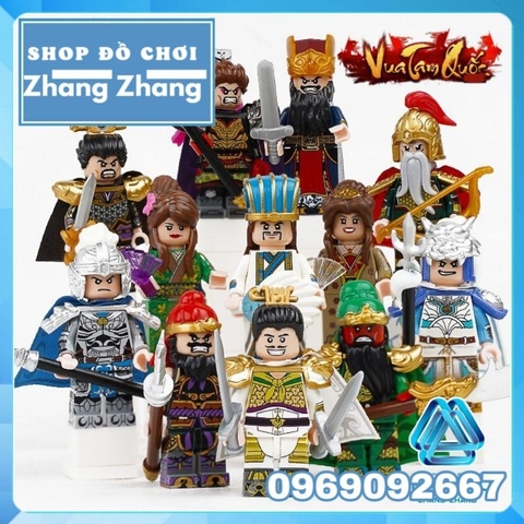 Xếp hình 12 nhân vật Tam Quốc Tào Tháo Quan Vũ Trương Phi Triệu Tử Long Lữ Bố Khổng Minh Lego Minifigures Decool 2030