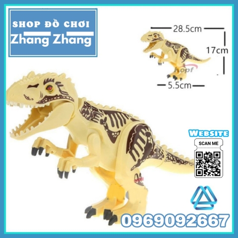 [28.5 cm] Xếp hình Tyrannosaurus Rex Dinosaur trong công viên khủng long Jurassic Park Lego Minifigures Kopf KF801