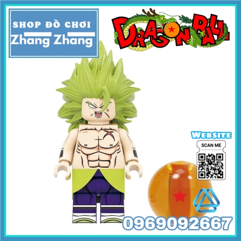 Xếp hình Broly Torankusu Gogeta Goku tuyển tập 7 viên ngọc rồng Dragon Ball Lego Minifigures Kopf KF6098