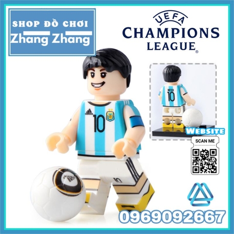 Đồ chơi xếp hình Messi Ronaldo - Neymar JR - Pogba Ibrahimovic - Chicharito Ozil - Beckham Minifigures Kopf KF6032