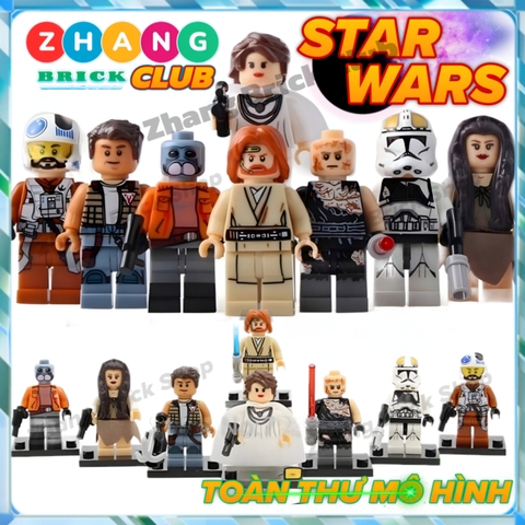 Xếp hình Zander - Ponda Baba - Anakin - Leia - Obi-Wan - Rebel Pilot - Mon Mothma Lego Minifigures Xinh X0144