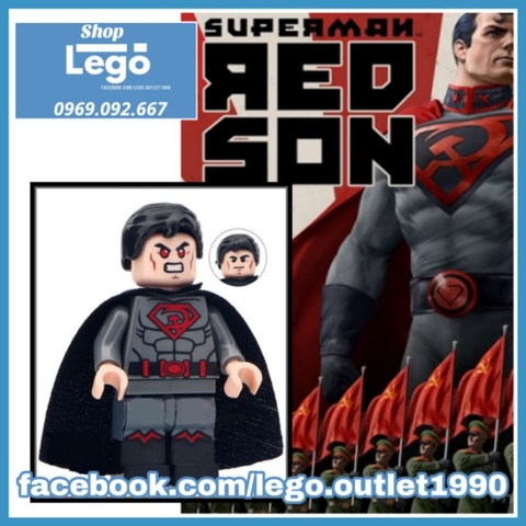 Đồ chơi Xếp hình Lantern Super man gồm General Zod - Blue Lantern - Red Son Super man Minifigures Lele D001 008