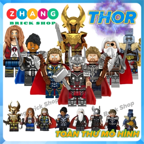 Đồ chơi xếp hình Thần Sấm Thor Love and thunder Jane Foster Valkyrie Korg Heimdall Minifigures Kopf KF6161