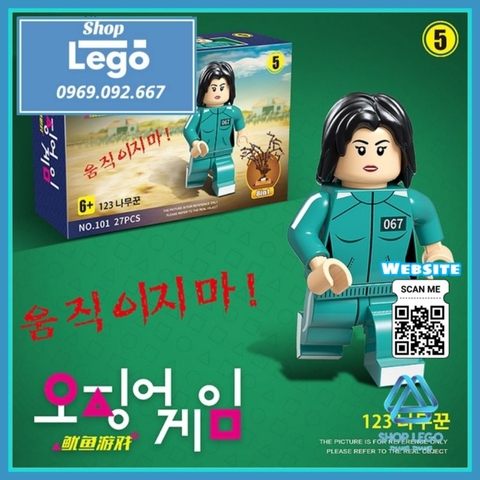 Xếp hình mô hình Trò chơi con mực Squid Game gồm Gi Hoon - Oh Il Nam - Sae Byuk - Ali Lego Minifigures QG101