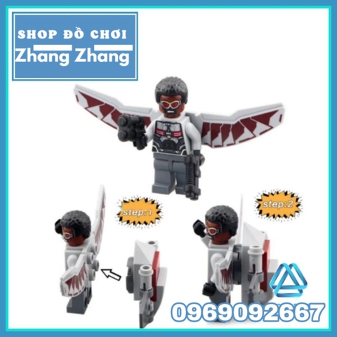 [179 hình] Xếp hình Crossbones Hazard Heist Falcon và Black Widow mới nhất Lego Minifigures Decool 7121
