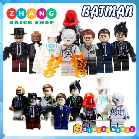 Xếp hình Red Hood - White Lantern - James Gordon - Hugo Strange - Nygma - Bullock - Penguin Lego Minifigures POGO PG8070