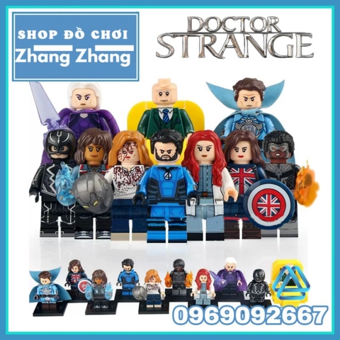 Đồ chơi xếp hình Doctor Strange Black Bolt - Mr Fantastic - Captain Marvel - Clea America Chavez Minifigures Xinh X0338