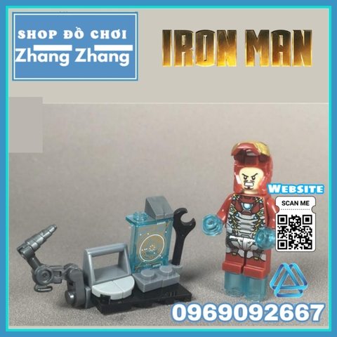 Xếp hình Người sắt Iron man Tony Stark Avengers Marvel nhà máy Lego Minifigures SY1121