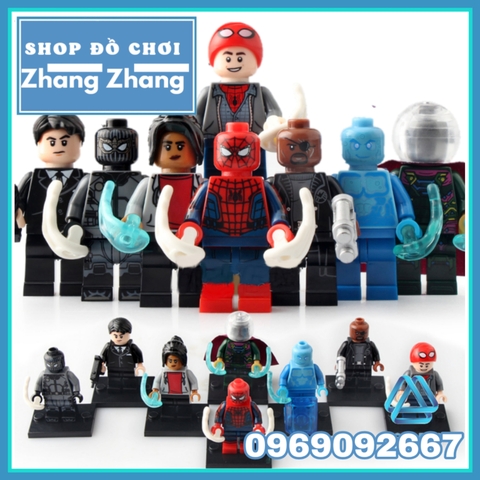 Xếp hình Spider Man : Far For Home Peter Parker Mysterio Nick Fury Hydro Man Happy Hogan Lego Minifigures Koruit wm6062
