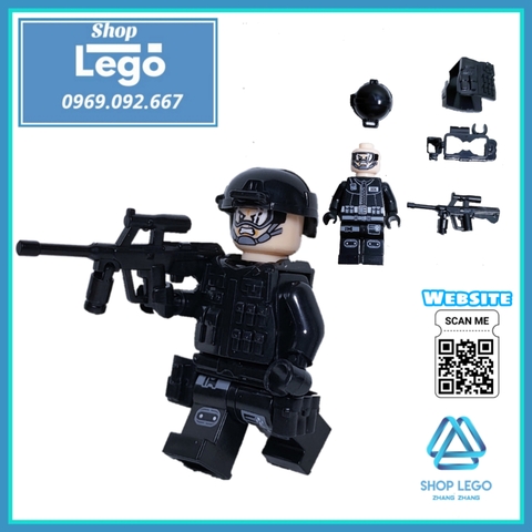 Xếp hình mô hình cảnh sát đặc nhiệm Ghost Squad phản ứng nhanh như Swat Lego Minifigures No840077