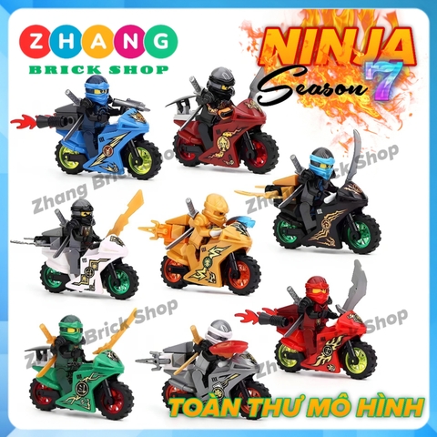 Xếp hình Ninjago nhân vật Zane - Kai - Jay - Cole Nya - Lloyd tặng kèm xe moto Lego Minifigures LeLe 31050