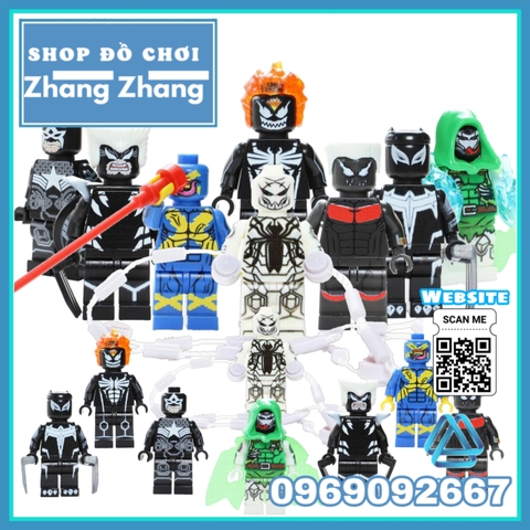 Xếp hình Venom Doctor Doom Ghost Rider Colossus Black Panther Wolverine Cyclops Captain Lego Minifigures POGO PG8187
