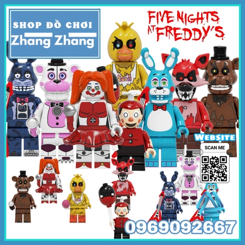 Xếp hình Bunny - Chica - Freddy - Foxy Spintraft - Balloonboy trong five nights at freddy's Lego Minifigures Kopf KF6121