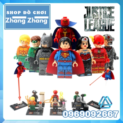 Xếp hình Dawn of Justice League - Tornado - wonder Woman - Green Lantern - Cyborg - Superman Lego Minifigures Sy Sy289
