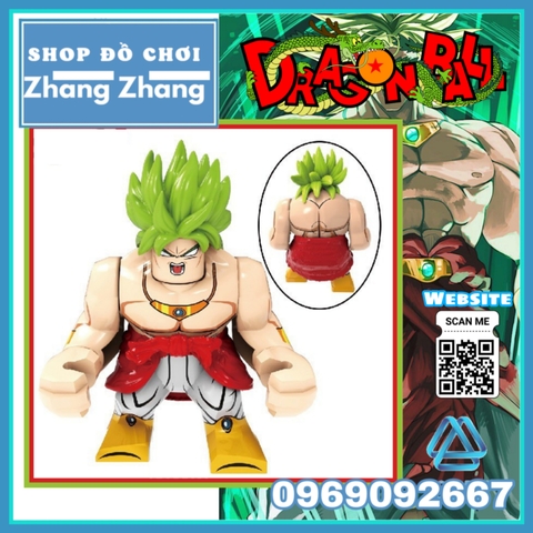 Xếp hình Broly Siêu saiyan hủy diệt trong Dragon Ball Z Songoku Bigfig Lego Minifigures Kopf Kf6073 Kf753